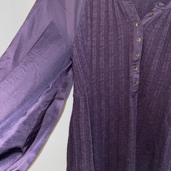 Anthropologie Meadow Rue Kersee Henley Top, EUC, plum, size XS - Picture 8 of 11